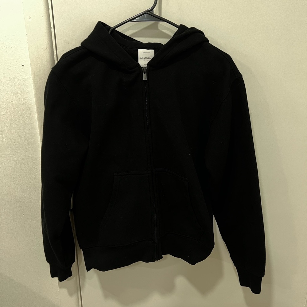 Aritzia Perfect Cozy Sweatfleece Black Zip Hoodie